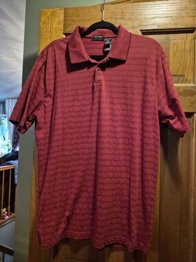 Axcess Men's Burgundy Textured Polo